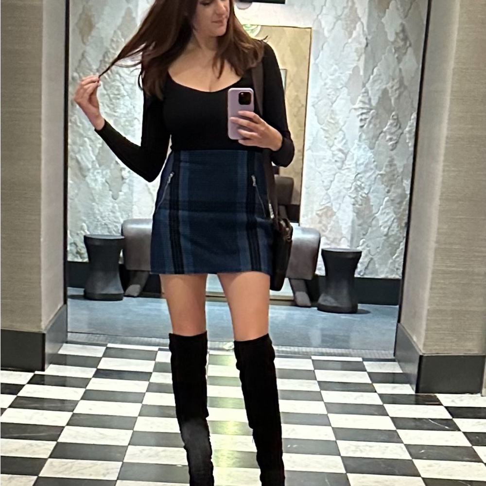 Plaid Blue Skirt